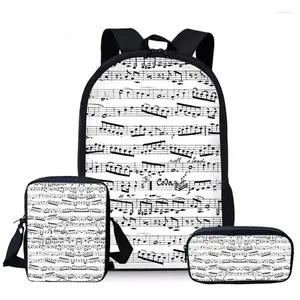 Школьные сумки фортепиано музыкальная записка печати детские для детей мальчики девочки плечо плечо багпак -подросток книга Первичный рюкзак