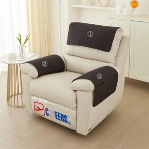 Chair Covers 3 Piece Set Quilted Recliner Slipcover Mat Anti Slip Dogs Pet Kid Sofa Armrest Towel Cover Armchair Furniture Protector
