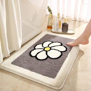 Badmattor inyahome lyx plysch bekväm matta för rum vacker blommor design perfekt dekoration liten non slip