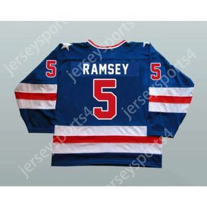 GDSIR Custom Mike Ramsey 1980 Miracle On Ice Team USA 5 Jersey Hockey New Ed S-L-XL-XXL-3XL-4XL-5XL-6XL