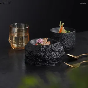 Placas de cor de cor sólida textura de pedra cerâmica Restaurante Sobesista Sushi Sushi Molecular Cozine Specialty Tableware