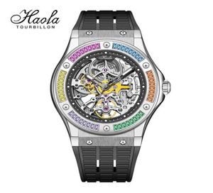 Orologi da polso haofa lussuoso uomo automatico orologio zaffiro rino -rini della custodia meccanica meccanica per uomo moda impermeabile 15535600