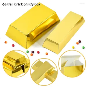 Present Wrap 10st Gold Bar Candy Paper Box Kids Pirate Theme Birthday Party Chocolate Packaging för bröllopsdekoration Baby Shower