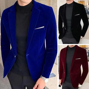 Erkekler Suits Erkekler Takım Turndown yaka dışarısı tek düğme kadife bir blazer ceket günlük giyim