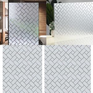 Window Stickers Privacy Film Static Glass Clings Wall For Door Anti UV Protections Heat Control Decoration 40JA