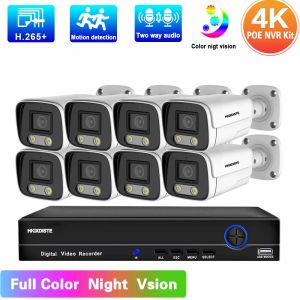 SISTEMA 4K POE IP CAMERA IP Video Surveillance Kit Sistema Kit 8MP NVR KIT NVR Visione a colori Night Vision CCTV SECIFICA DI SICUREZZA Sistema Sistema 8 canale