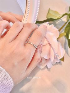 Designer Brand Minimalist Instagram Style TFF Harmony Full Diamond Row Ring Layered Fashion and Elegant Tail Paired with Sterling Silver