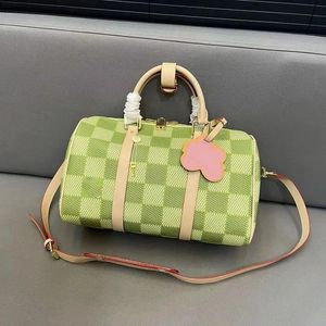 Louls Vutt Green Women Women Checkerboard Torby Kontrast Travel Messenger Designer skórzana torba na ramię Męs