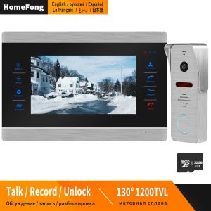 DOORBELLS HOMEFONG WIRED VIDEOCOM FOR HOME DOOR PHONEロシア語バージョンアロイドアベルコールパネルサポートトークレコーディングロック解除