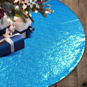2024 Złote cekinowe spódnice drzewa Dekoracje świąteczne dekoracje domowe baza okładka maty nowości noworoczne sztuczny duży koc