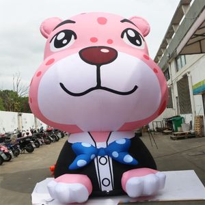 Lovely brown 10/20ft cute airtight inflatable bear balloon boy and girl with bow for Animation Exhibition event advertising animal