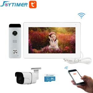 Intercom JoyTimer Tuya Ahd Touch Screen WiFi Video Door Phone Smart Video Intercom For Home With Analog Camera Video Doorbell With Unlock