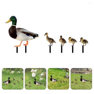 Garden Decorations Decoration Insert Stake Sign Ornament Duck Lawn Ground Inserted Metal Acrylic