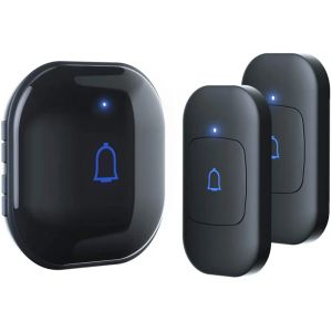 Doorbell Classroom Doorbell Wireless Door Bell 1000ft Home Doorbell Chime Kit Waterproof Button with 56 Chimes LED Flash Plug in Receiver