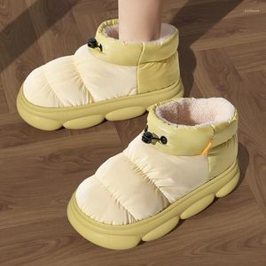 Casual Shoes Fluffy Warm Waterproof House Indoor Couple Slippers Female Outdoor Thick Sole Furry 2024 Winter Plush Fur Women