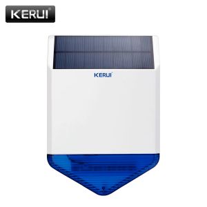 Luvas Original Kerui Wireless Outdoor Solar Siren Painel Krsj1 para segurança do sistema de alarme Kerui com som de resposta piscante