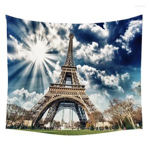 Taquestres Paris Tower Home Decor Art Wall Artmark City of Night View Modern Ffashion Tapestry Toalha de praia pendurada