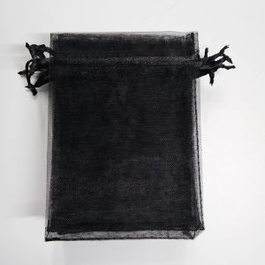 Andere 100pcs schwarze Drawschnelle Organza -Taschen Beutel Schmuck Verpackung Display Taschen Geschenktüte für Hochzeitsfeier Geburtstag Geschenktüten Schachtel