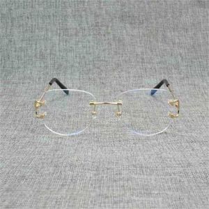 2024 Дизайнеры Top Designers Vintage Rimless Square Clear Glasnes Мужские