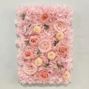 Kwiaty dekoracyjne 1PC 40CMX60CM Kwiatowe panele ścienne 3D Jedwabny Rose Kwiatowy tło na przyjęcie weselne Dekoracja domu