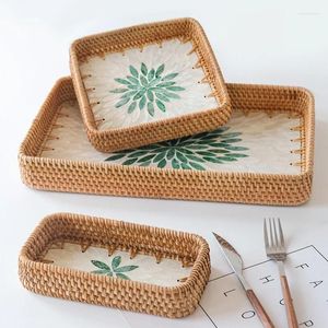 Piatti artigiani artigiani guscio di tè vassoio decorativo di lusso scatola squisita piatto quadrato per dessert decorazioni da tavola distintiva
