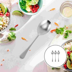 Spoons Stainless Steel Serving Spoon Home Tableware Public Cutlery Reusable Soup Universal Eating Western Rice Flatware