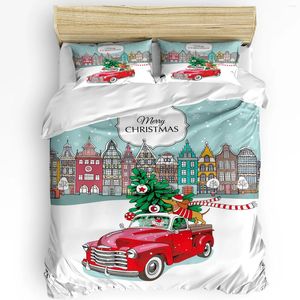 Bedding Sets Christmas City Happy Year Duvet Cover Bed Set Home Textile Quilt Pillowcases Bedroom No Sheet