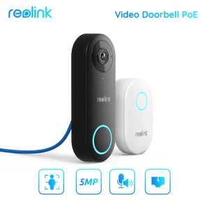 Doorbells Reolink Video Doorbell PoE Smart 2K 5MP HD Person Detection 24/7 MotionTriggered with Chime Built Speaker Can Work with NVR