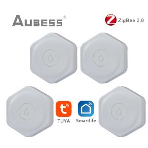 Detektor Aubess Tuya Zigbee Woda Wyciek woda Detektor SmartLife Monitorowanie zdalnego monitorowania powodzi czujnik wodny alarm Praca z Zigbee Gateway