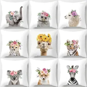 Kuddefodral Animaltryck Dekorativt hemkudde Square Office Cushion Cover