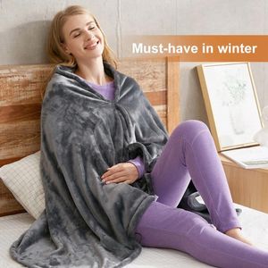 Blankets 85X150Cm Electric Blanket Flannel Heating Cloak Casual Soft Warm Office Lunch Break Cold-Proof Shawl
