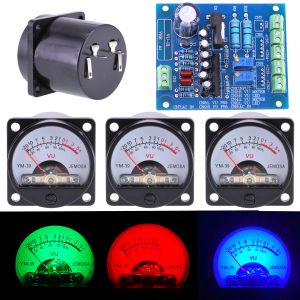 Förstärkare 2st 35mm Panel VU Meter 500VU Sound Pressure Meter+1pc VU Level Audio Meter Driver Board DC/AC 612V Ingång