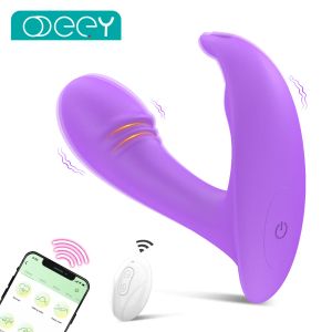 Oyuncak giyilebilir külot vibratör uygulaması uzaktan kumanda g spot klitoris masaj külotu vajinal stimülasyon tavşan Titreşimli seks oyuncakları kadınlar için