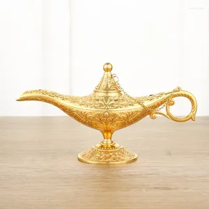 Table Lamps Decorative Lamp Hollow Out Fairy Tale Magic Tea Pot Vintage Retro Home Decoration Accessories Protable Creative Craft 1Pcs