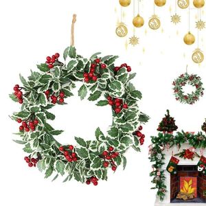 Flores decorativas Artificial Christmas Wreath Front Door para outono e decorações reutilizáveis