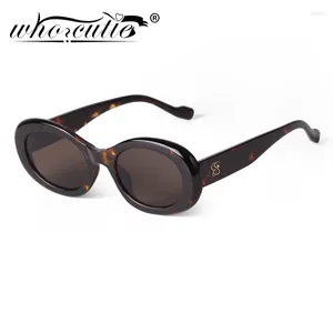 Solglasögon 2024 Fashion Tortoise Shell Oval Brand Designer Gradient Brown Lens Round Women Sun Glasses Men Shades Female UV400