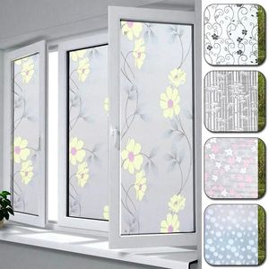 Adesivi per finestre glassata Privacy floreale film anti-look anti-adesivo anti-uv decorazione per la casa in vetro cling rimovibile