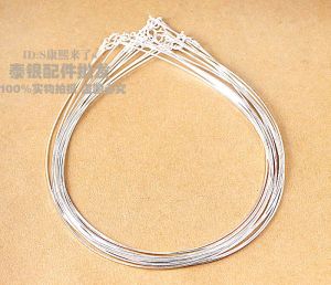 Necklaces 925 Sterling Silver Collar Omega Chain for pendant necklace 0.1cm 40cm 45cm necklace for pendant free shipping