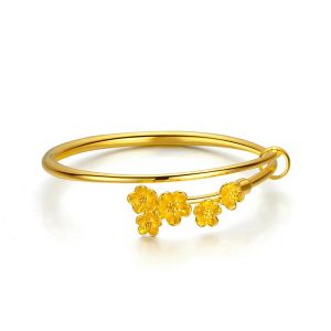 Bangles Non sbiadisce mai vere bracciali d'oro per donne leganti 18k oro le donne braccialetti fascino bracciale bracciale lussuoso gioielli raffinati