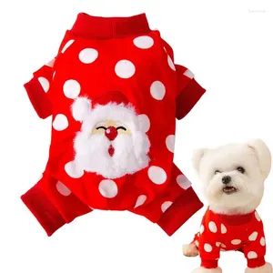 Köpek Giyim Noel Baba Giysileri Tatil Köpek Kedi Jumpers Kıyafetleri Tulum Pet Pijamalar Polar Pleece Pjs Sevimli Noktalı Kostüm