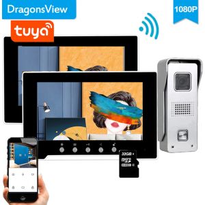 Intercom DragonsView 1080p Home Intercom System 7インチワイヤレスWiFiスマートIPビデオドアベルカメラ複数システムTUYA