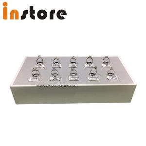 Kits 5 Pcs Jewellery Anti Theft Display Cabinet Pendant Earring Ring Security Display Tray With Rretractable Pull Box Recoiler Box