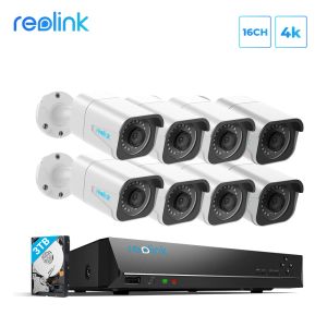 System Reolink Security Camera System 8MP 4K Ultra HD 16Ch POE NVR 8 PCS POE IP -Kameras Überwachung NVR Kit 3TB HDD RLK16800B8A