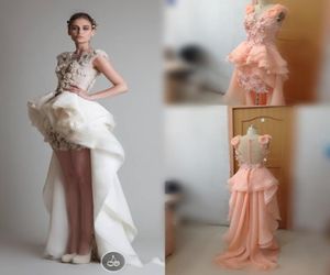 2015 Celebrity Evening Dons Organza Hilo AriviC Sexy Prom Dresses مع عمل زين يدويًا وقطار غير متناظر Weddi2581442