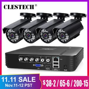 Sistema HD 4CH 8CH 1080N 5in1 AHD DVR KIT SISTEMA CCTV 1TB 2TB HDD 1080P AHD Câmera de vigilância à prova d'água/bala 2MP Conjunto de vigilância de segurança P2P