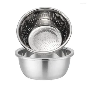 Bowls Stainless Steel Mixing Salad Bowl Metal With Water Filter Basin High Guality