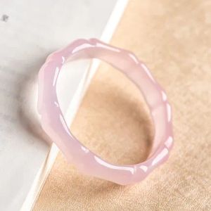 Narzędzia ZHERU JEINUEDLY Naturalny agat Chalcedony Pink Bamboo 5464 mm Bolek Elegancka Princess Jewelry Best Prezent