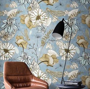 Wallpapers Custom Papel De Parede 3d Pastoral Plant Flowers Po Wallpaper Living Room TV Backdrop Mural Luxury Wall Papers Home Decor