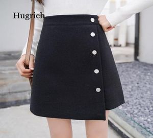 Röcke Winterrock Frauen Skort 2021 Ankünfte Khaki Black High Taille Eine Linie Kaschmir koreanischer Stil Mini3205855