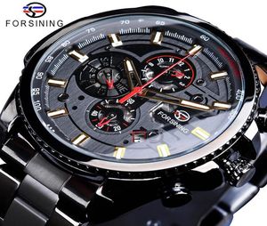 Forsining 2019 Classic Black Clock Serie Steampunk Calendario completo Men039s Sport Mechanical Automatic Watches Top Brand Luxu4123109